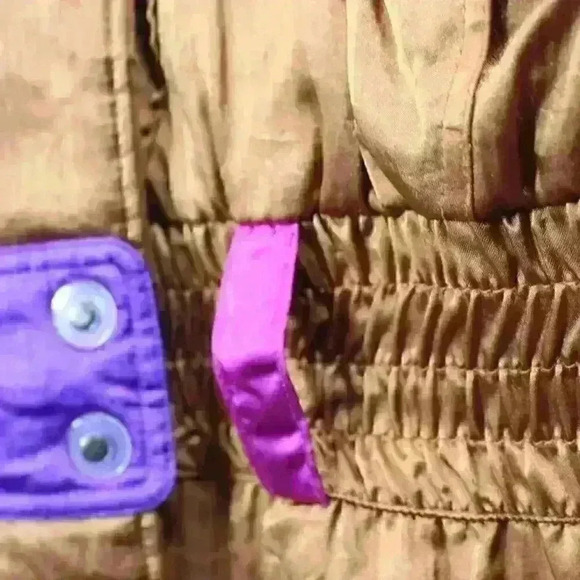 VINTAGE 80s Gerry Ski Snow Coat Metallic Copper Purple Space Age Women Large - Picture 4 of 16